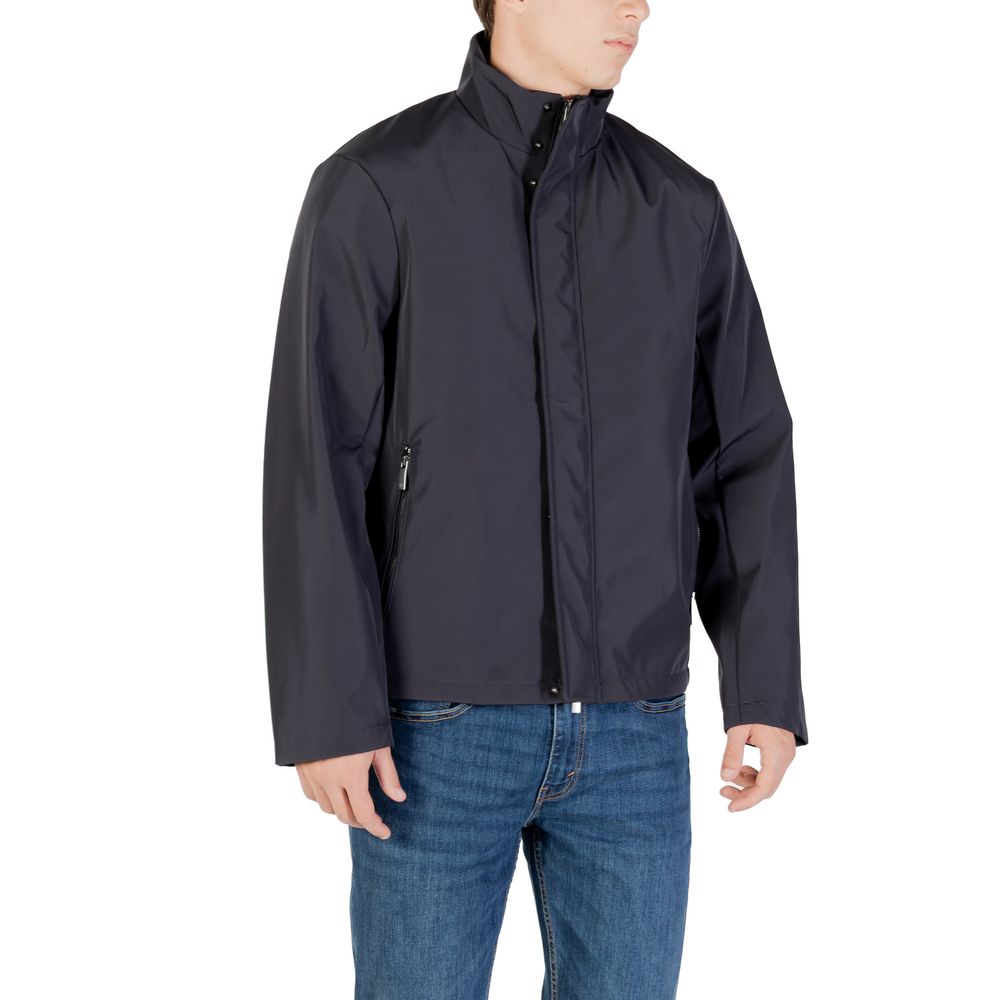 Armani Exchange Blue Polyester Shell Jacket