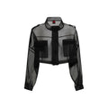 PINKO Black Silk Full-Length Jacket