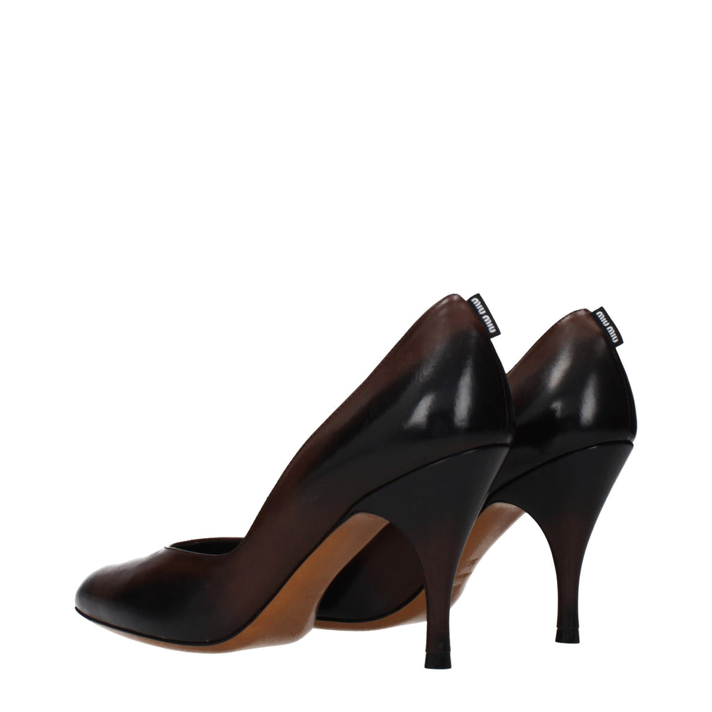 Miu Miu Brown Leather High Heel Pumps