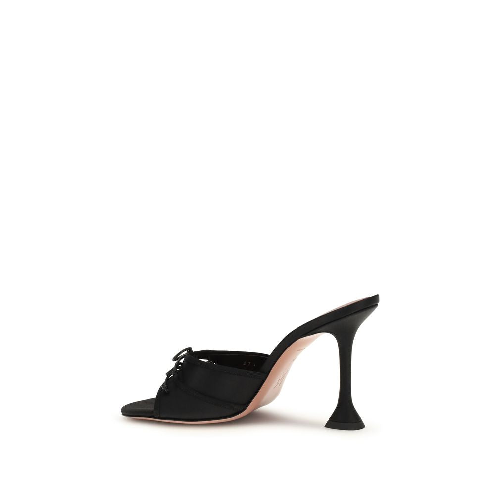 Amina Muaddi Black Fabric Sandals