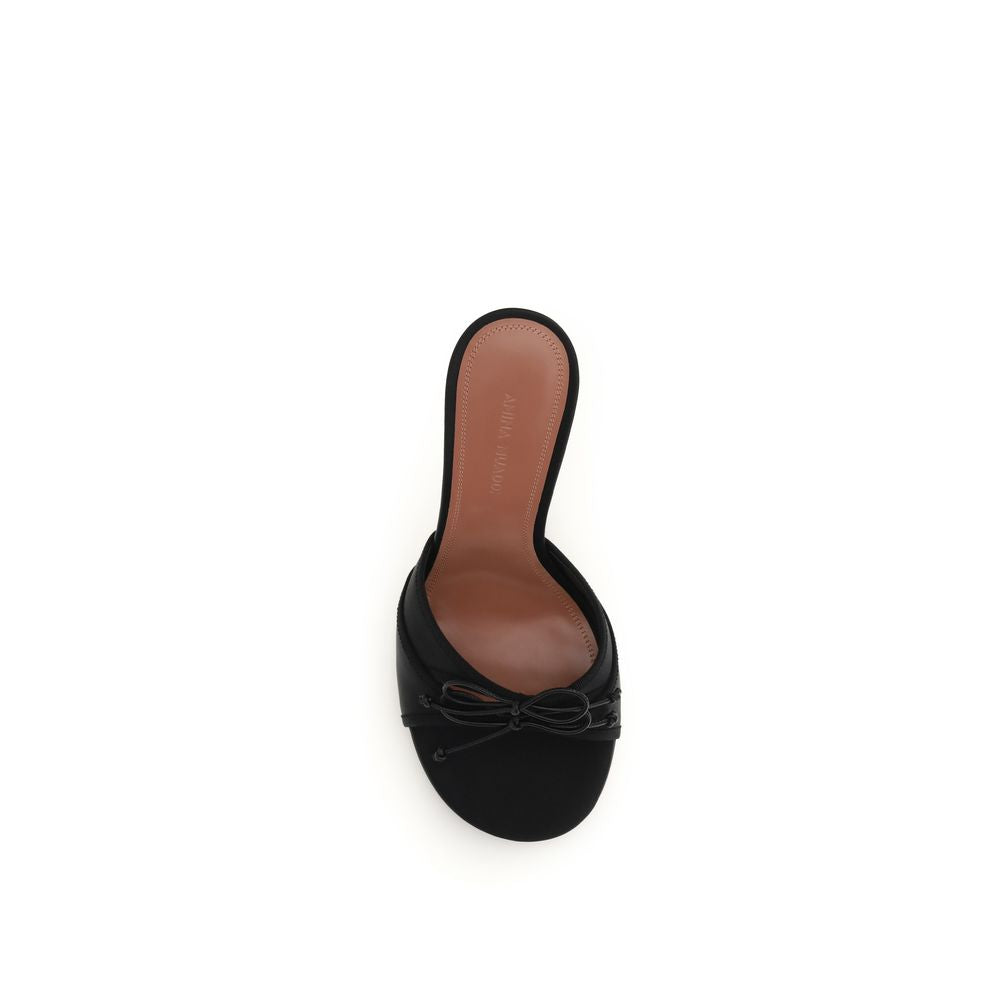 Amina Muaddi Black Fabric Sandals