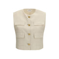 P.A.R.O.S.H. Beige Viscose Sleeveless Jacket
