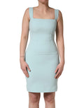 Dolce & Gabbana Green Square Neck Sleeveless Mini  Dress