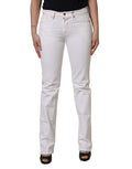 7 For All Mankind White Mid Waisted Skinny Denim Trouser Jeans
