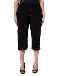 Dolce & Gabbana Black Viscose Mid Waist Cropped Women Pants