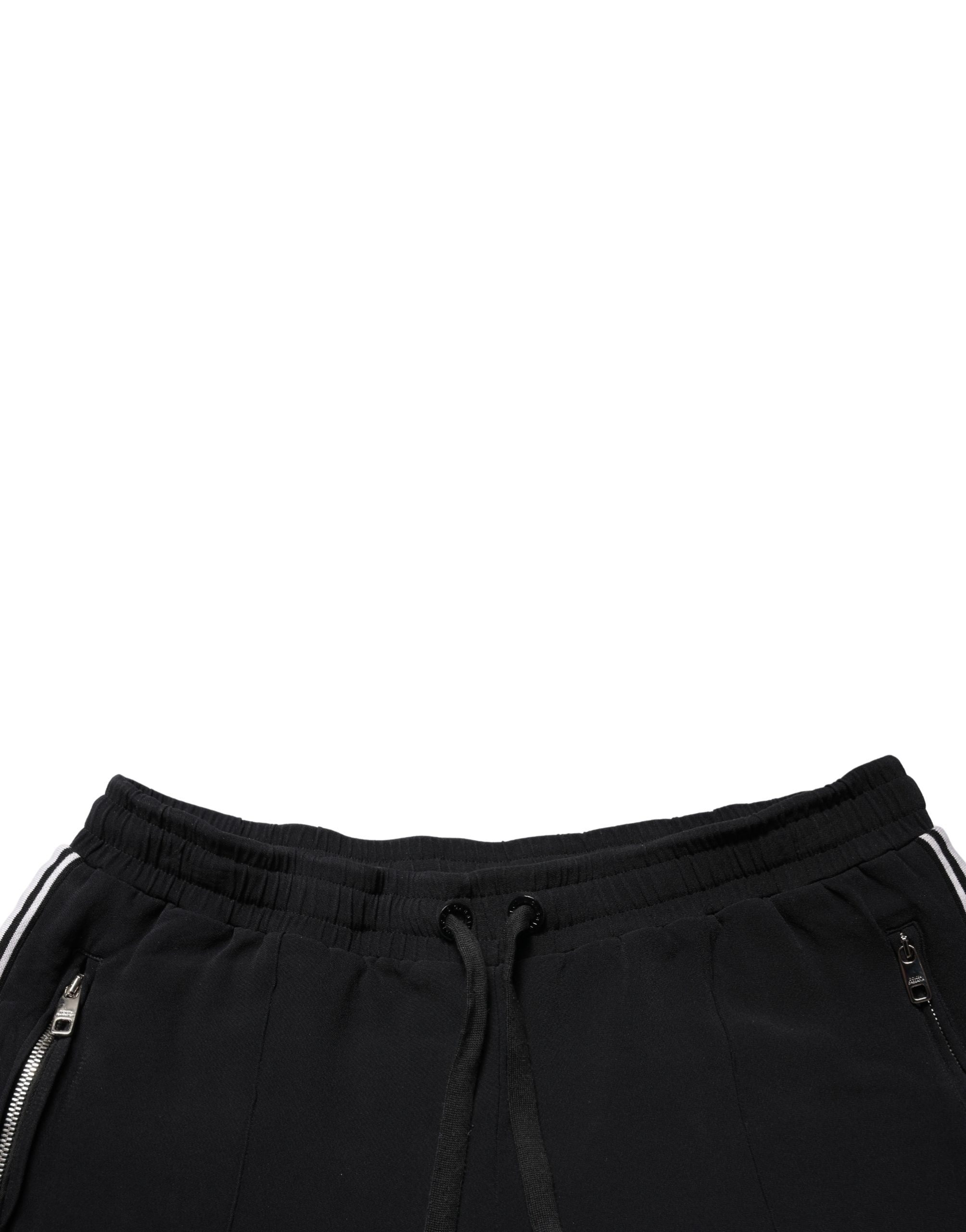 Dolce & Gabbana Black Viscose Mid Waist Cropped Women Pants