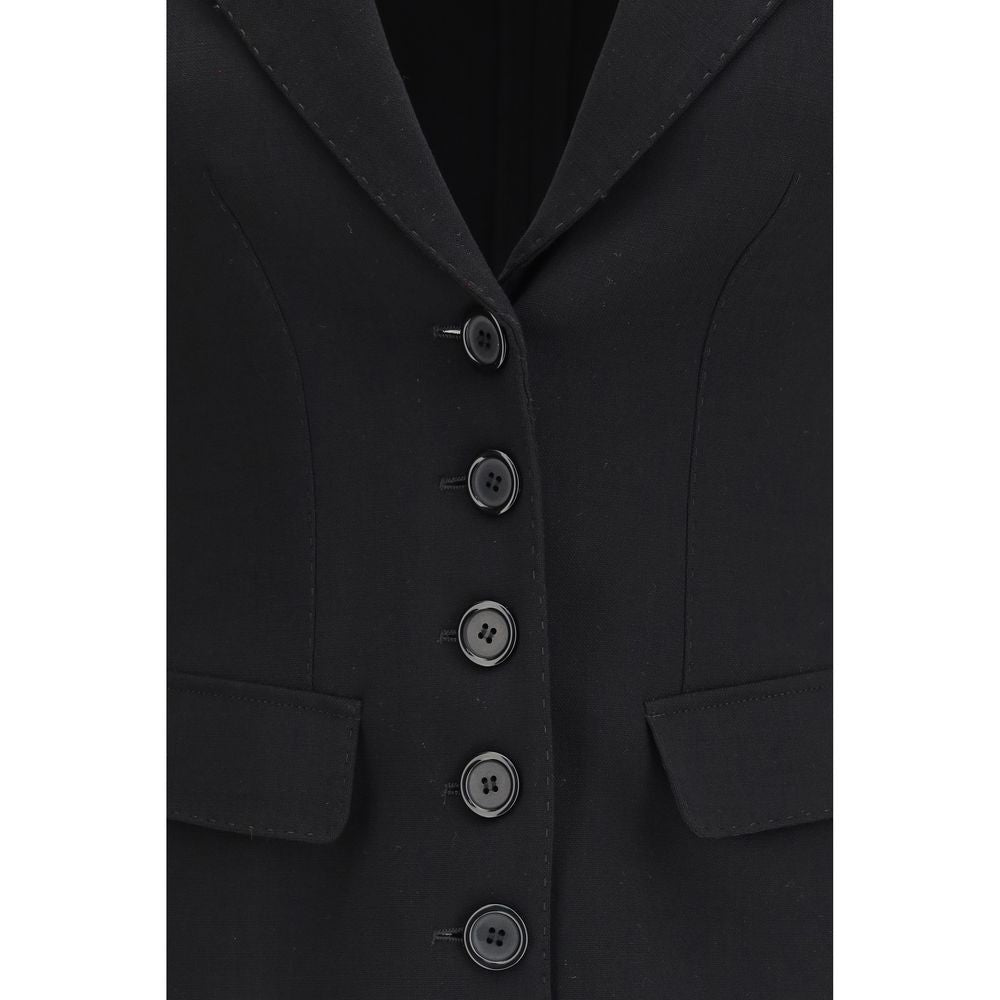 Dolce & Gabbana Black Fleece Wool Jacket