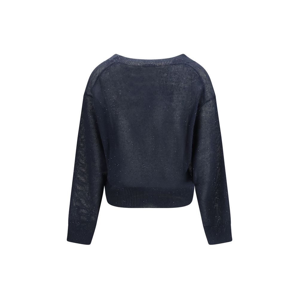 Brunello Cucinelli Blue Linen T-Shirt