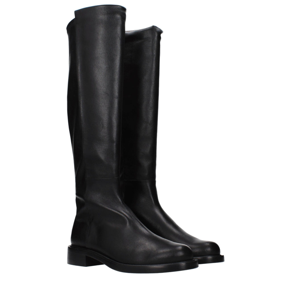 Stuart Weitzman Black Leather Over The Knee