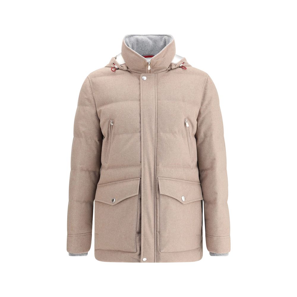 Brunello Cucinelli Beige Cashmere Full-Length Jacket