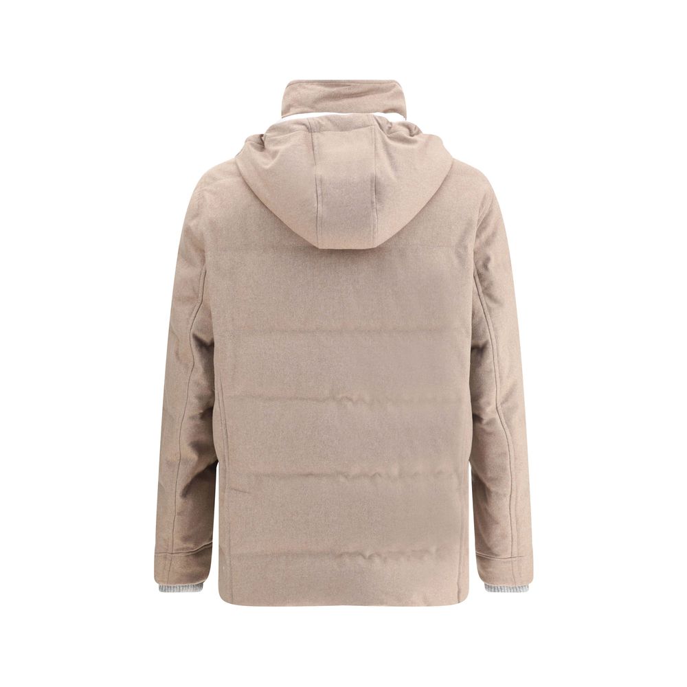 Brunello Cucinelli Beige Cashmere Full-Length Jacket