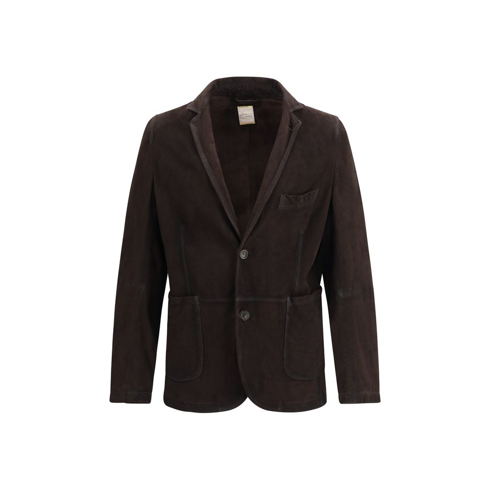D'amico Brown Lamb Ovis Aries Aries Leather Jacket