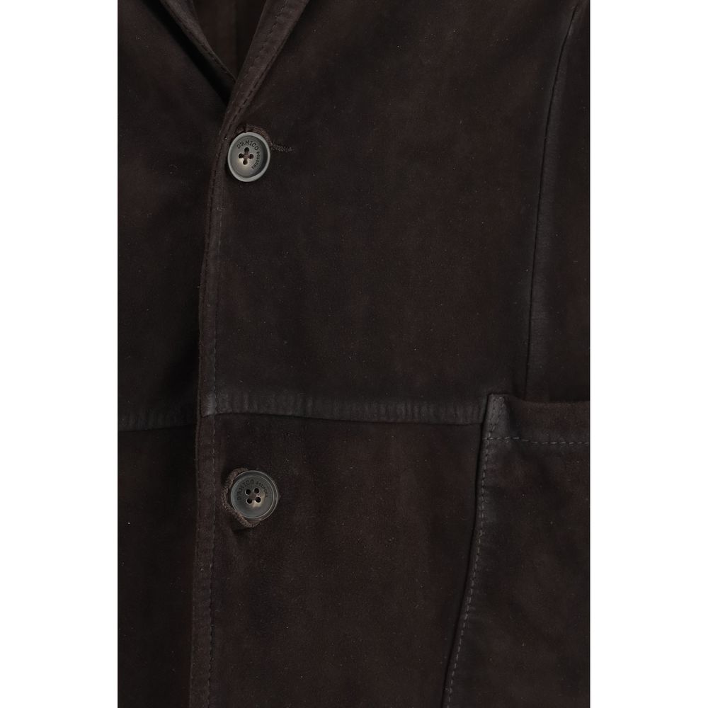 D'amico Brown Lamb Ovis Aries Aries Leather Jacket