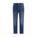 Brunello Cucinelli Blue Cotton Straight-Leg Jeans