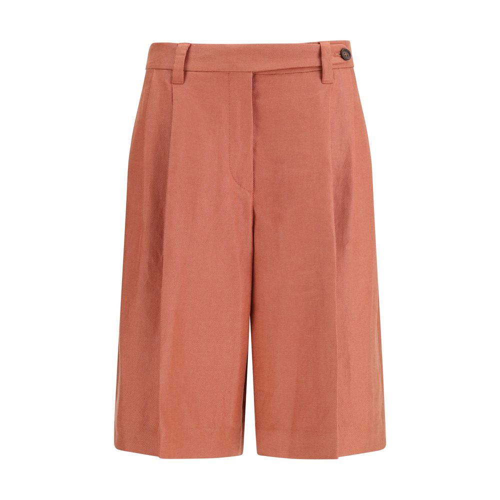 Brunello Cucinelli Orange Viscose Bermuda Shorts