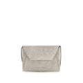Brunello Cucinelli Gray Calf Leather Bos Taurus Clutch Bag