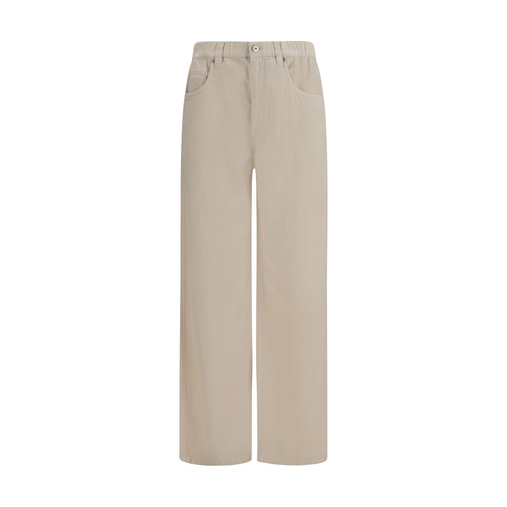 Brunello Cucinelli Beige Cotton Casual Pants