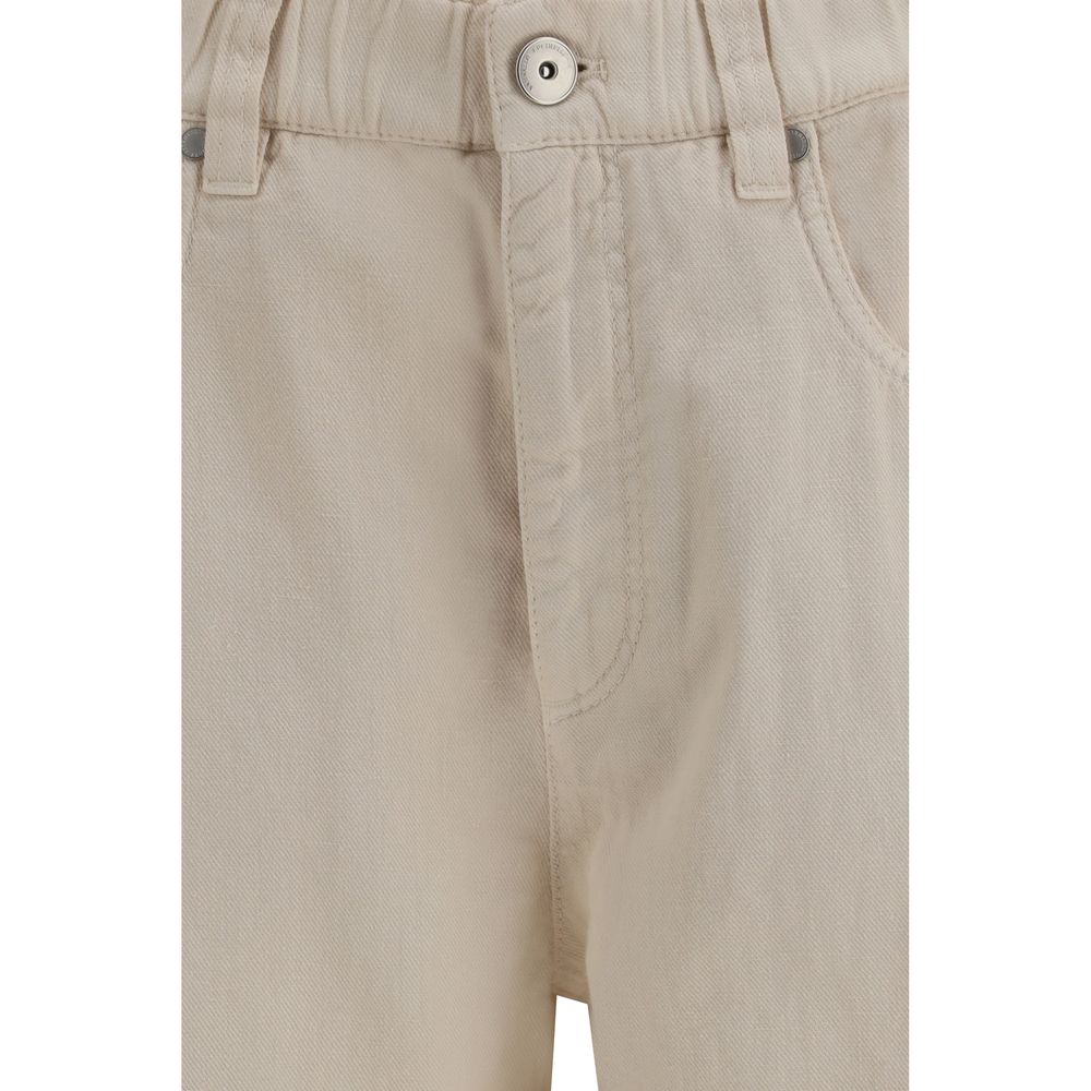 Brunello Cucinelli Beige Cotton Casual Pants