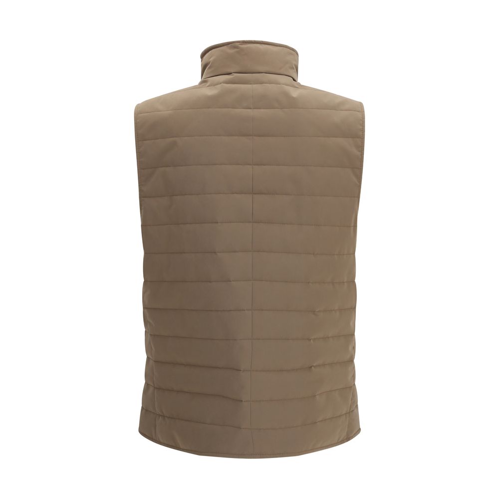 Brunello Cucinelli Beige Polyester Sleeveless Jacket