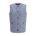 Gucci Blue Cotton Sleeveless Jacket