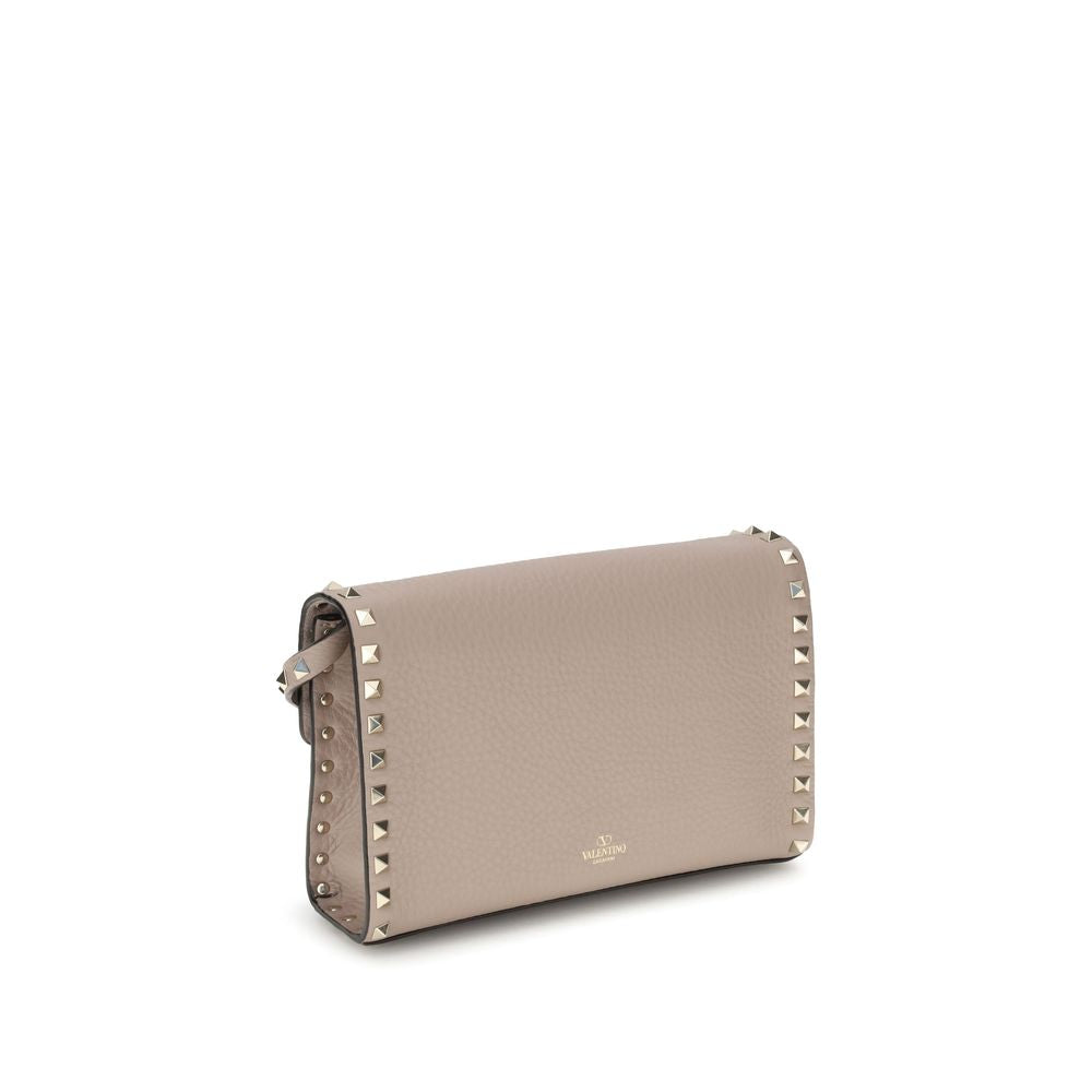 Valentino Garavani Beige Calf Leather Bos Taurus Shoulder Bag