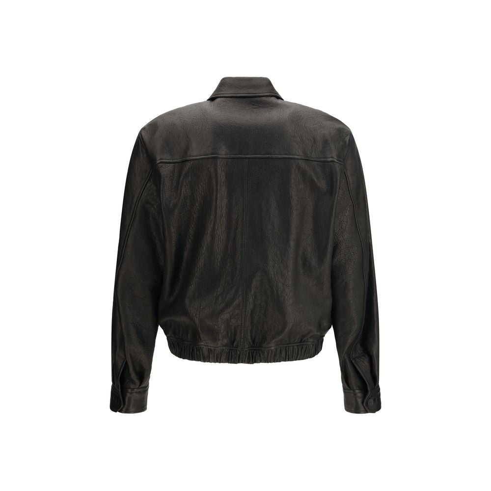 Saint Laurent Black Lamb Ovis Aries Aries Leather Jacket