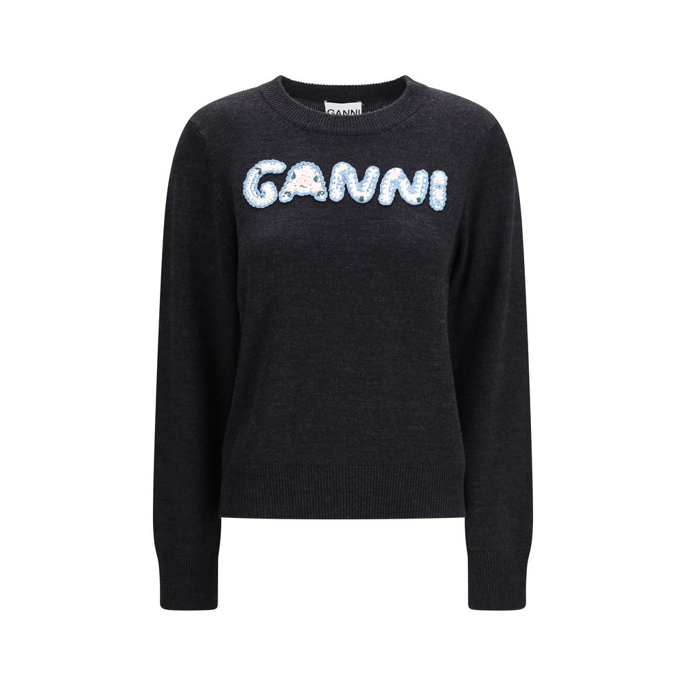 Ganni Gray Wool Oves Aries Sweatshirt
