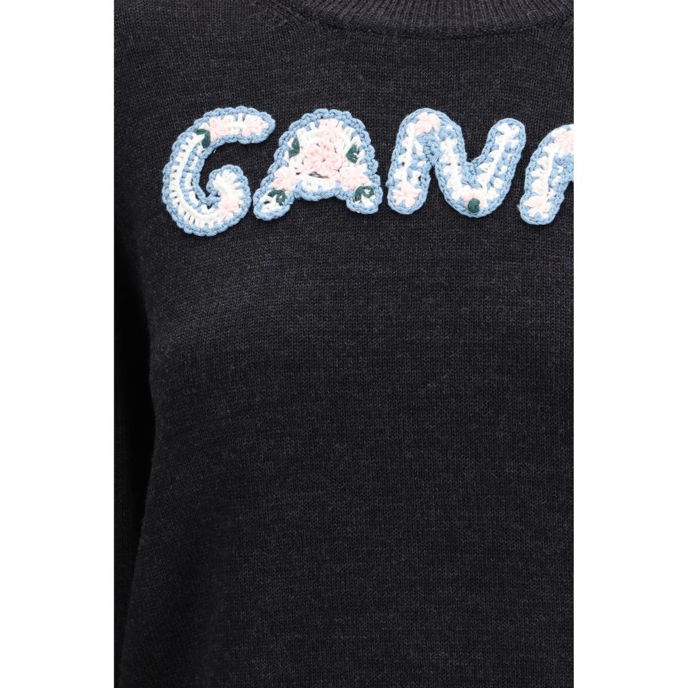 Ganni Gray Wool Oves Aries Sweatshirt