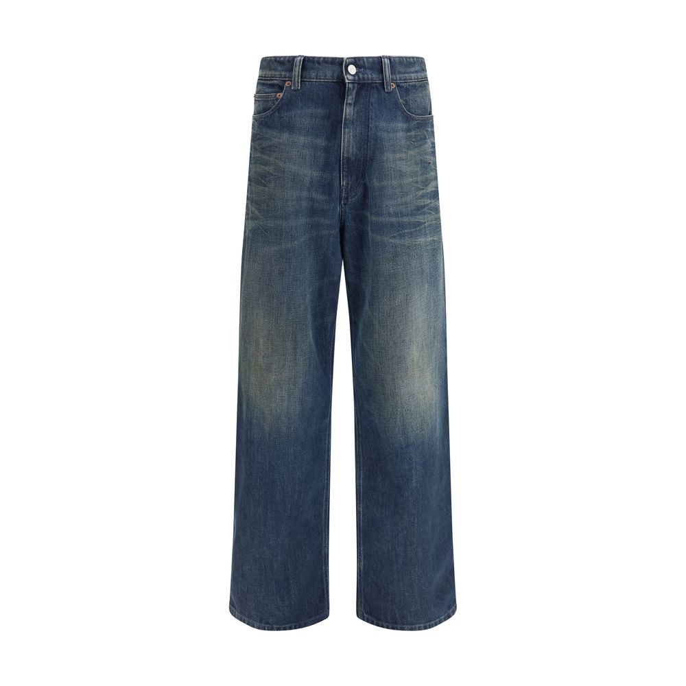 MM6 Blue Cotton Straight-Leg Jeans