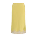 Saint Laurent Bicolor Silk Midi Skirt