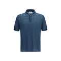 Roberto Collina Blue Linen Polo Shirt