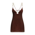 Oséree Brown Polyamide Casual Dress