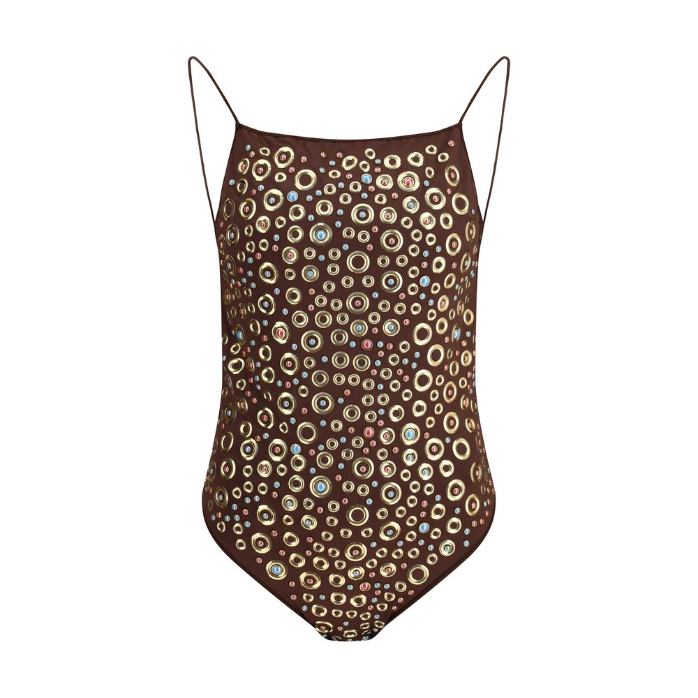 Oséree Brown Polyamide One-Piece Swimsuit