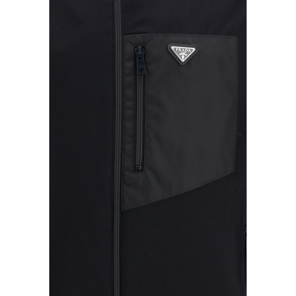 Prada Black Cotton Full-Length Jacket