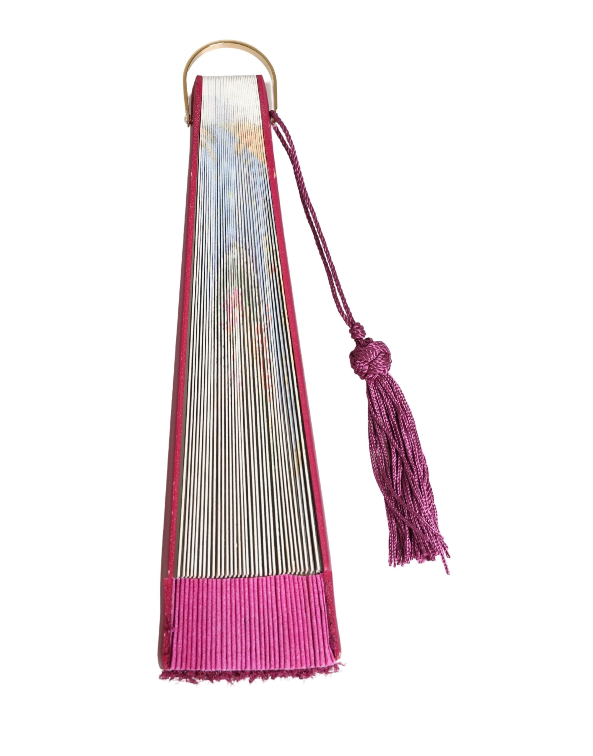Dolce & Gabbana Multicolor Scenery Decorative Folding Tassel Hand Fan