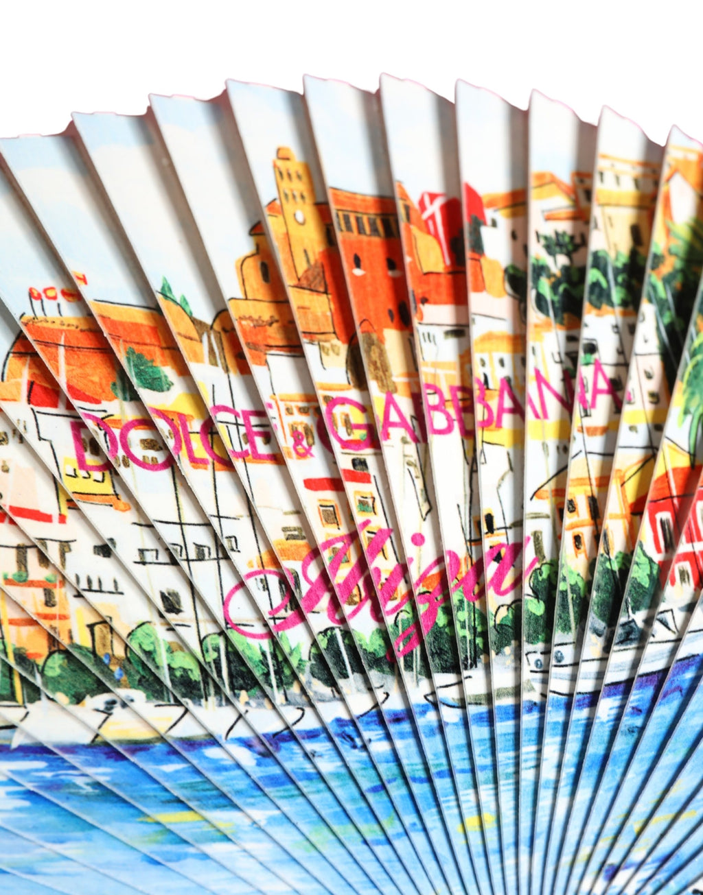 Dolce & Gabbana Multicolor Scenery Decorative Folding Tassel Hand Fan