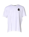 Dolce & Gabbana White Cotton DG Logo Embroidery Men T-shirt