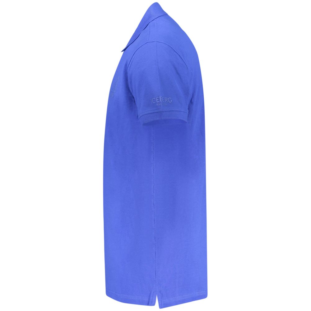 Iceberg Blue Cotton Men Polo Shirt