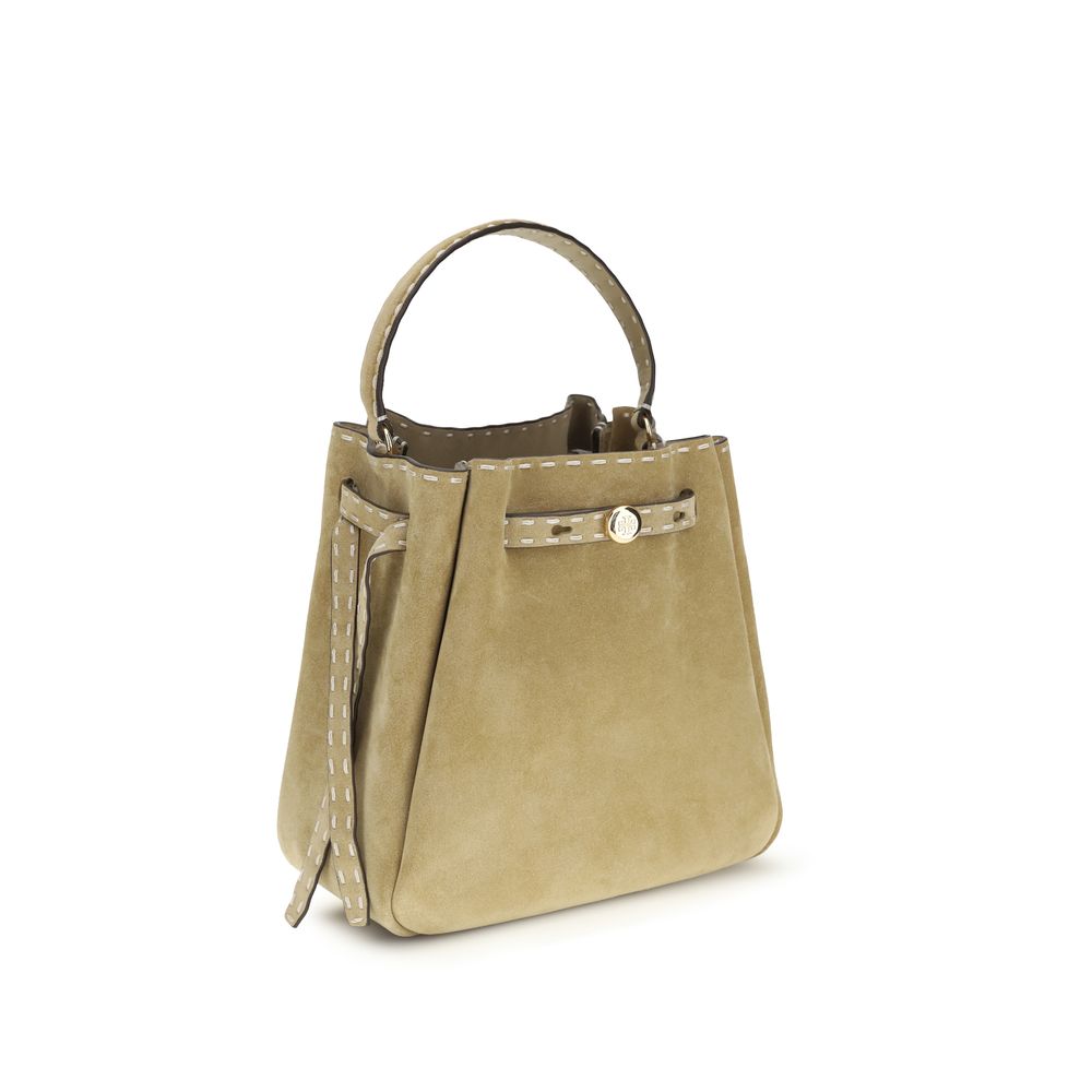 Tory Burch Beige Calf Leather Bos Taurus Backet Bag