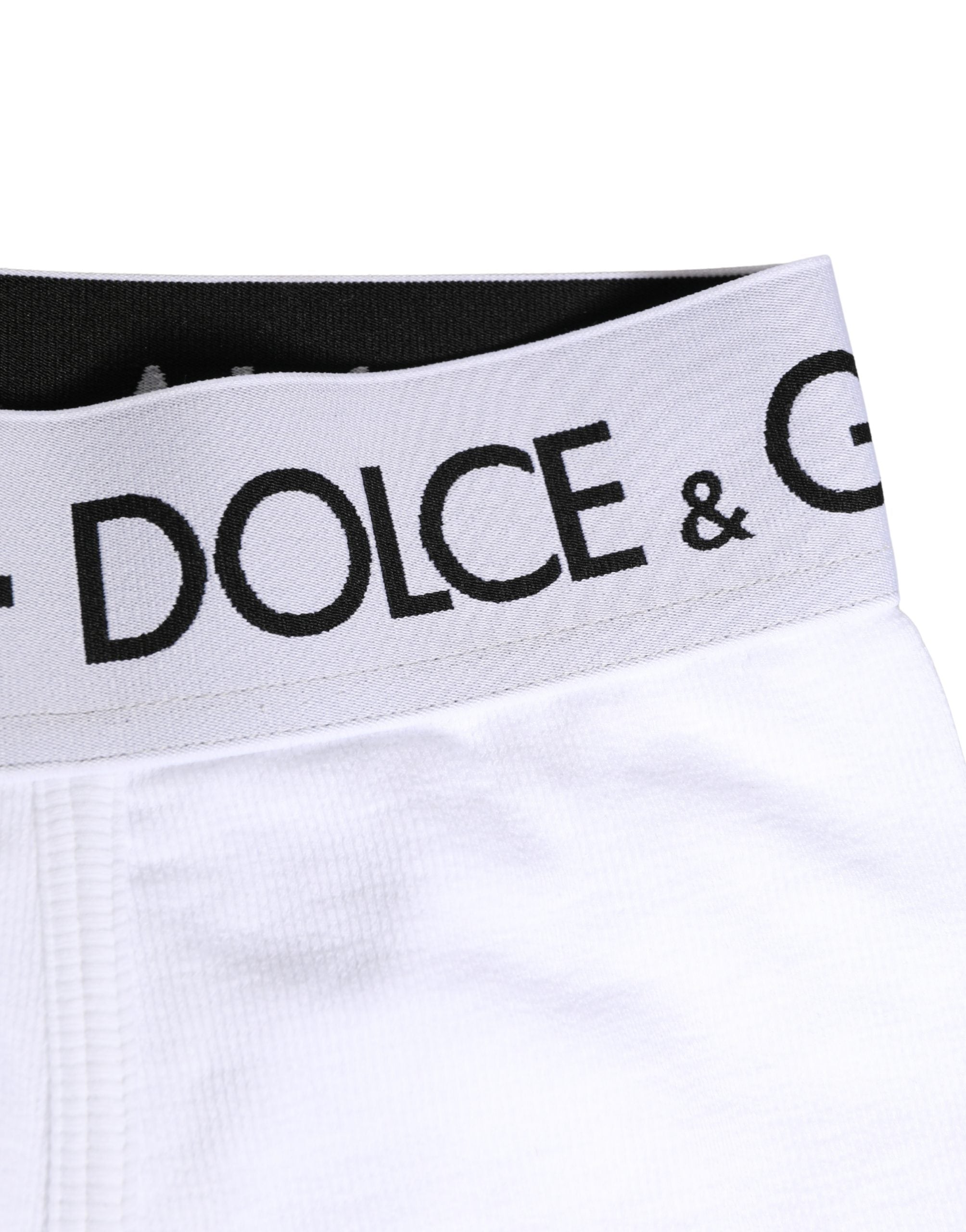 Dolce & Gabbana White Logo Waistband Regular Boxer Underwear