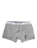 Dolce & Gabbana Gray Logo Waistband Cotton Men Boxer Underwear