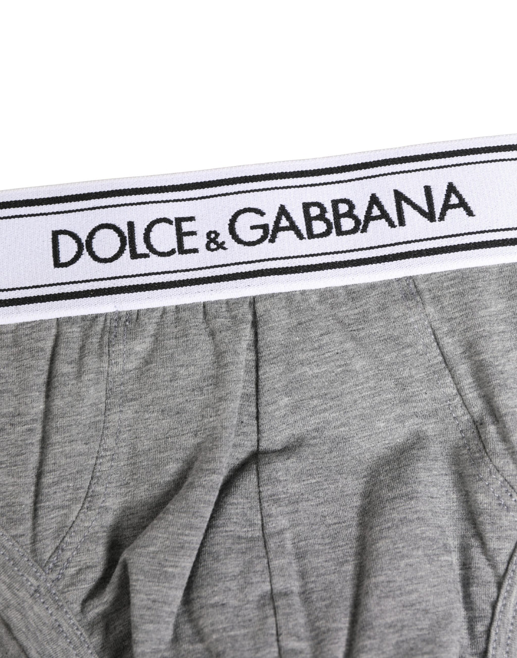 Dolce & Gabbana Gray Logo Waistband Men Midi Brief Underwear