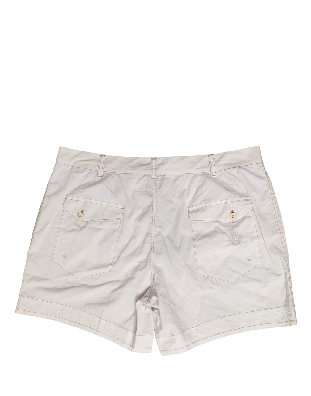 Dolce & Gabbana White Cotton Mid Waist Chino Bermuda Shorts