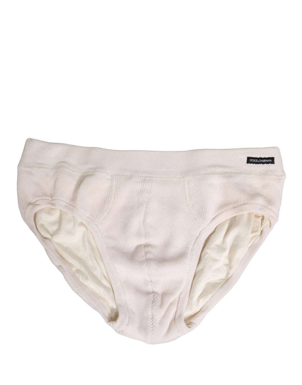 Dolce & Gabbana Off White Logo Silk Men Briefs Underwear