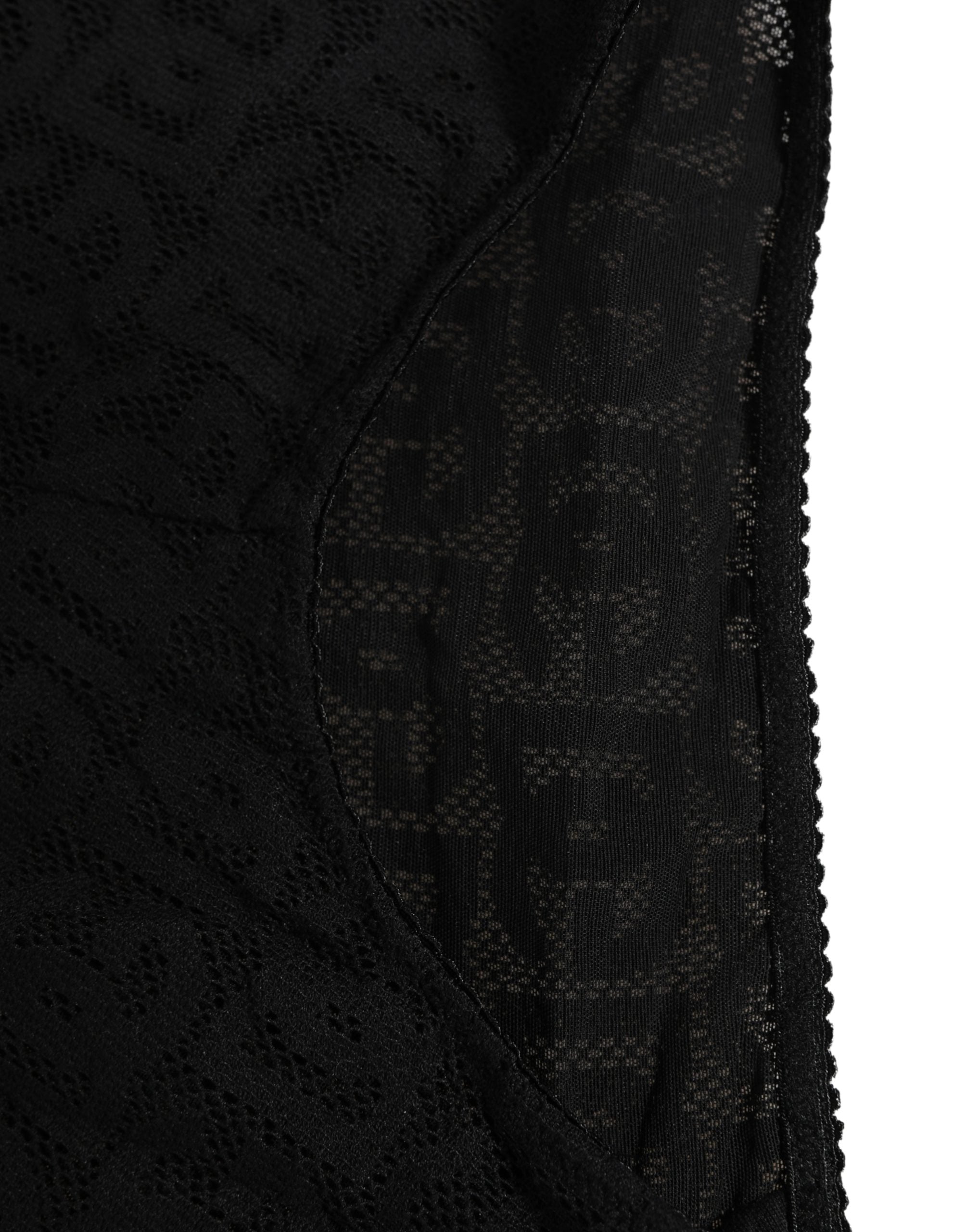 Dolce & Gabbana Black Cotton DG Logo High Waist Girdle Underwear