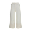 Tory Burch White Cotton Straight-Leg Jeans
