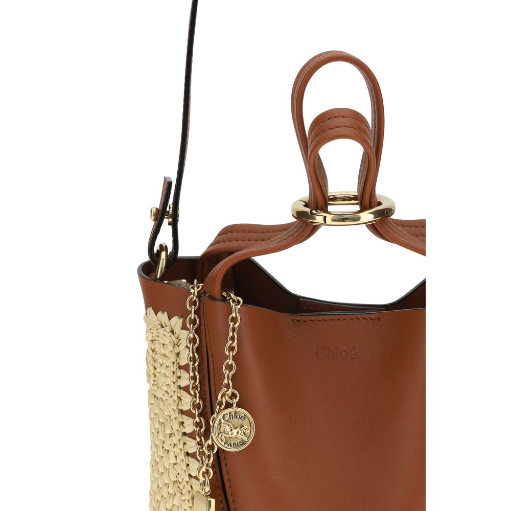 Chloé Beige Raffia Shoulder Bag