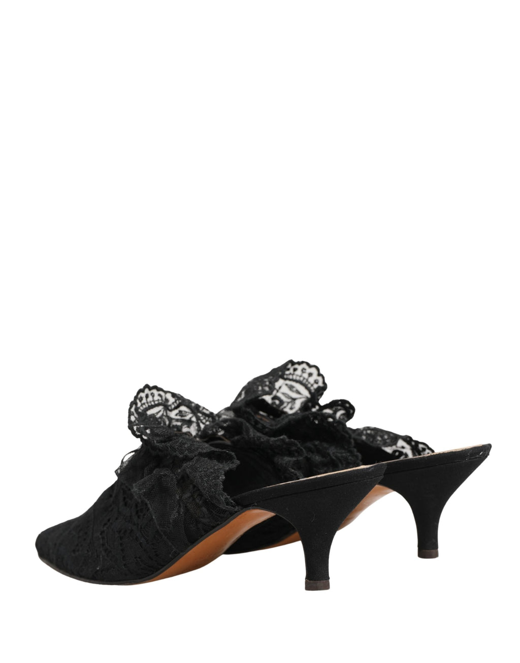 Dolce & Gabbana Black Lace Heels Sandals Shoes