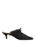 Dolce & Gabbana Black Lace Heels Sandals Shoes