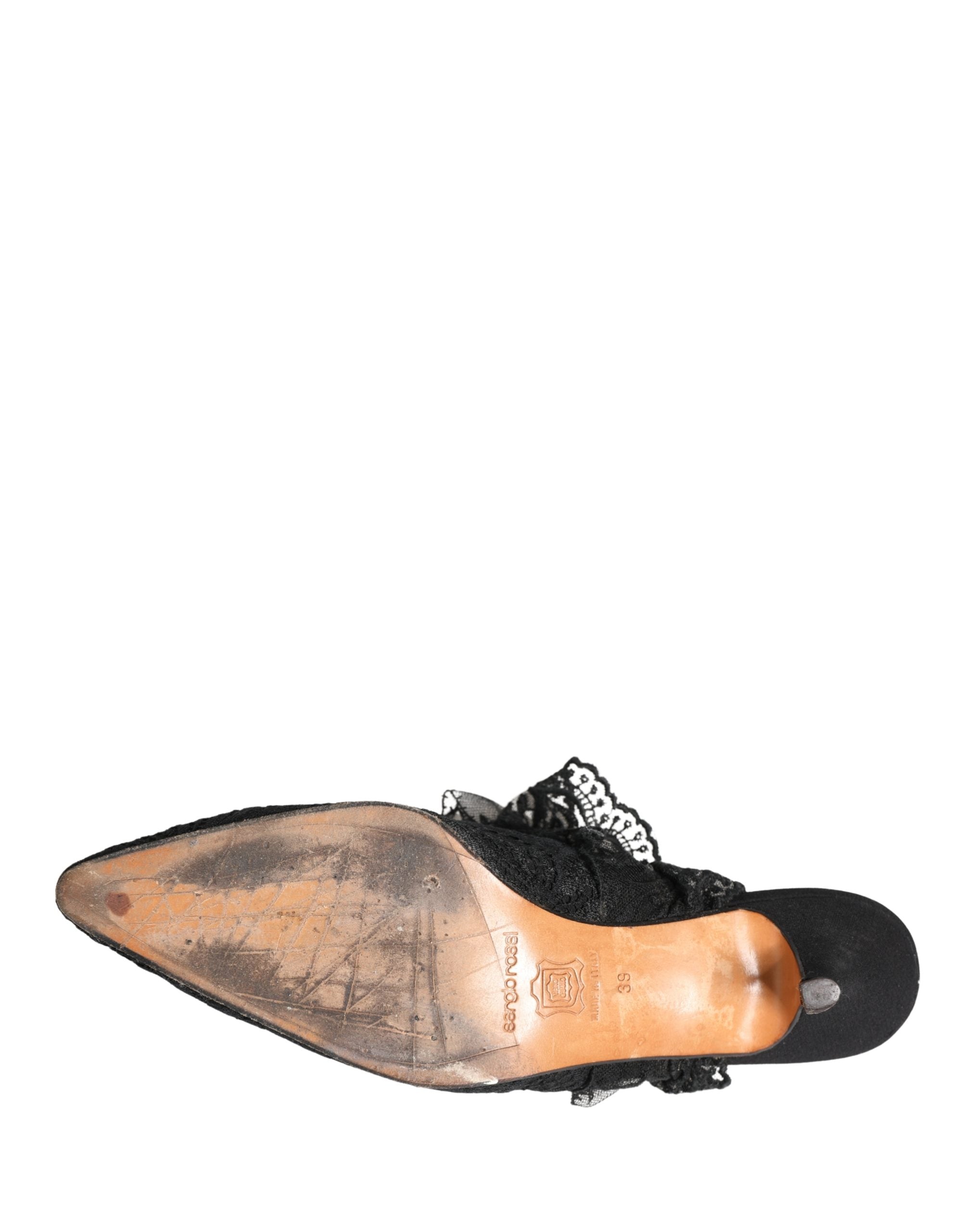 Dolce & Gabbana Black Lace Heels Sandals Shoes